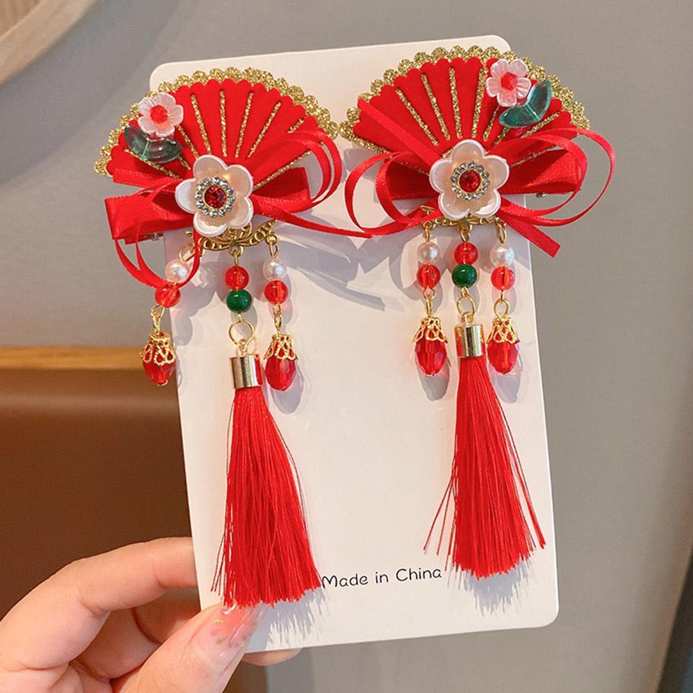 Chinese Style Children's Hair Band Red Bow Hair Clips Hair Pins Year Accessories Hair New Kids G8S8