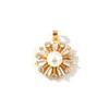 1 Pc Waterproof 304 Stainless Steel & Rhinestone Charms 18K Gold Plated Micro Pave Hollow Radial Sun Moon Pendants Necklace DIY