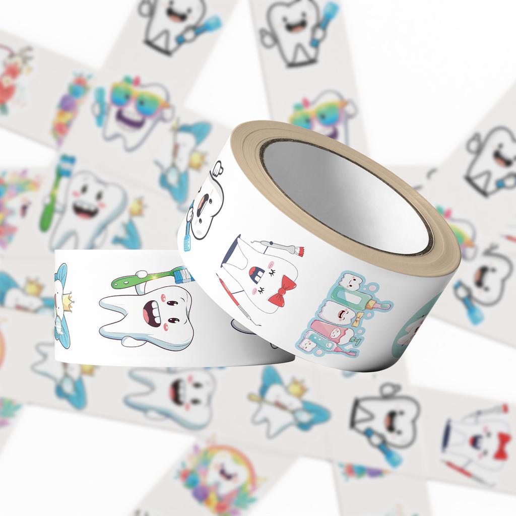 500 Pictures/roll Roll Sticker Tape Hot Spot Cartoon Yayale Hand Account Material Decorative Envelope Sticker
