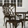 5 Pieces Garden Dining Set for 4, Cast Aluminium Outdoor Dining Set with 4 Armchairs and Round Dining Table with Parasol Hole