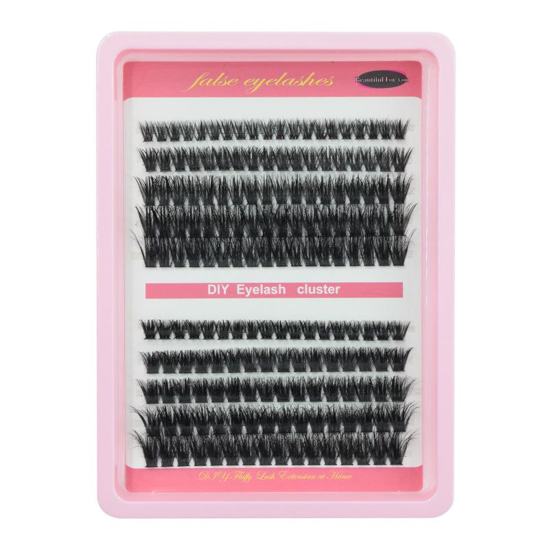 European & American DIY Curly Thick Cluster Lashes: Realistic, Voluminous False Eyelashes for Beauty and Makeup.