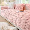 Rabbit Velvet Sofa Cushion Thickened Warm Winter Plush Cushion Living Room Senior Leather Sofa Cover Protection Non-Slip Towel