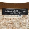 Salvatore Ferragamo Long sleeve V-neck linen cardigan M Brown Women Used
