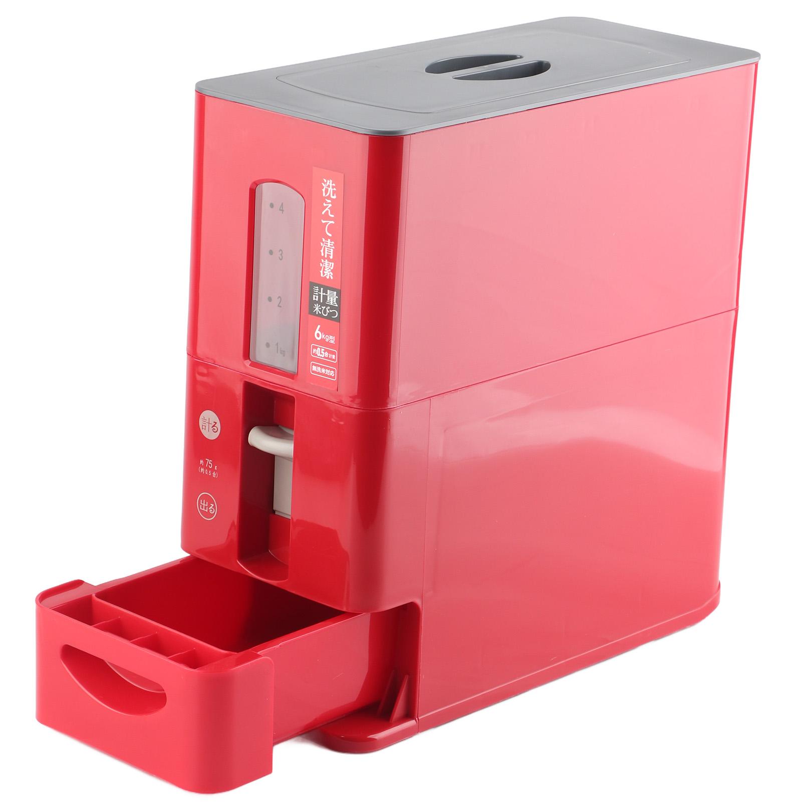 

Прозрачный дозатор риса с четкой шкалой, воронкообразный, пыленепроницаемый, бытовое ведро для риса для соевых бобов S Red 13.4 X 5.9 X 13.8in