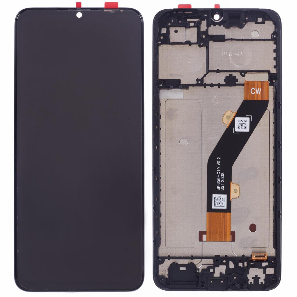 For TECNO Pop 7 BF6 Grade C LCD Screen and Digitizer Assembly+Frame Part (Without Logo)