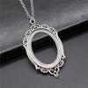 Fit 30x40mm Oval Blank Bezel Pendant Necklace Alloy Photo Tray Base Charm Necklaces DIY Epoxy Craft Supplies For