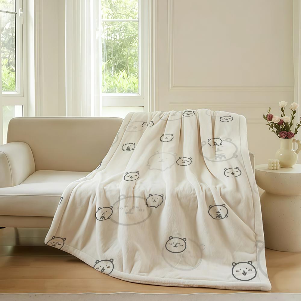 Bear Art J-Joke Bear Cartoon Blanket Warm Soft Suitable For Bedroom Sofa Bed Living Room Office Travel Camping Gifts