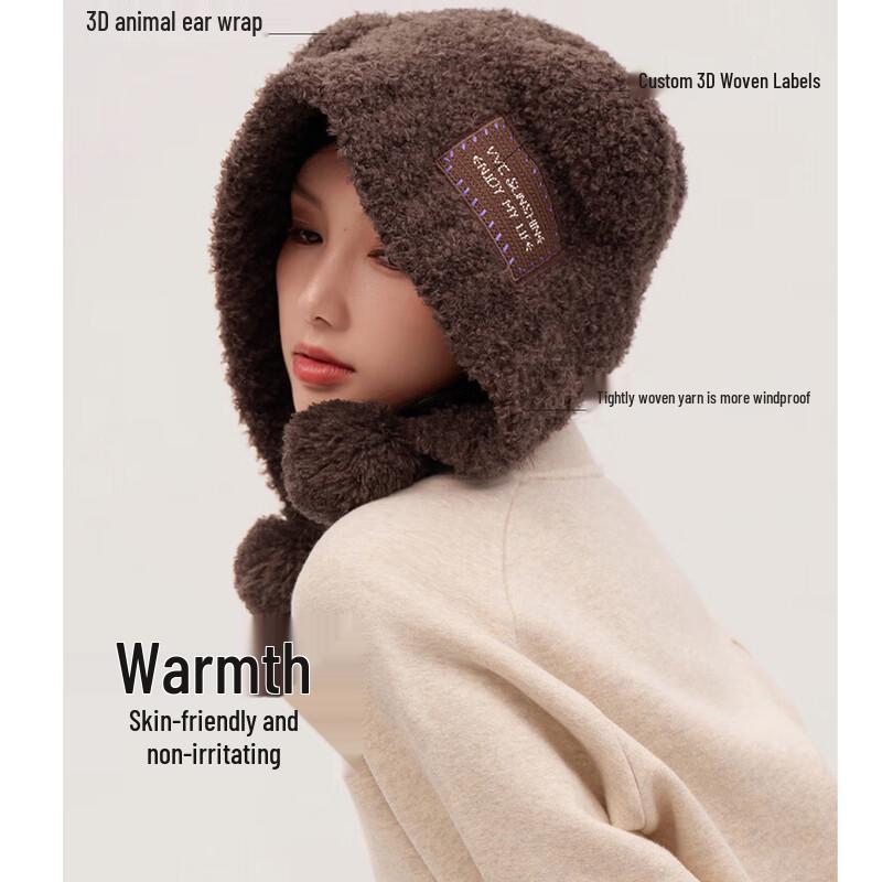 VVC Glutinous Velvet Bear Ear Hat