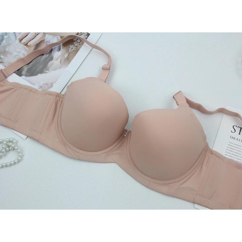 Roupa Íntima de Recolhimento Sem Costura Top Ajustável de Suporte Sutiã Anti-Flacidez Confortável para Mulheres Cor Sólida Sutiã Fino