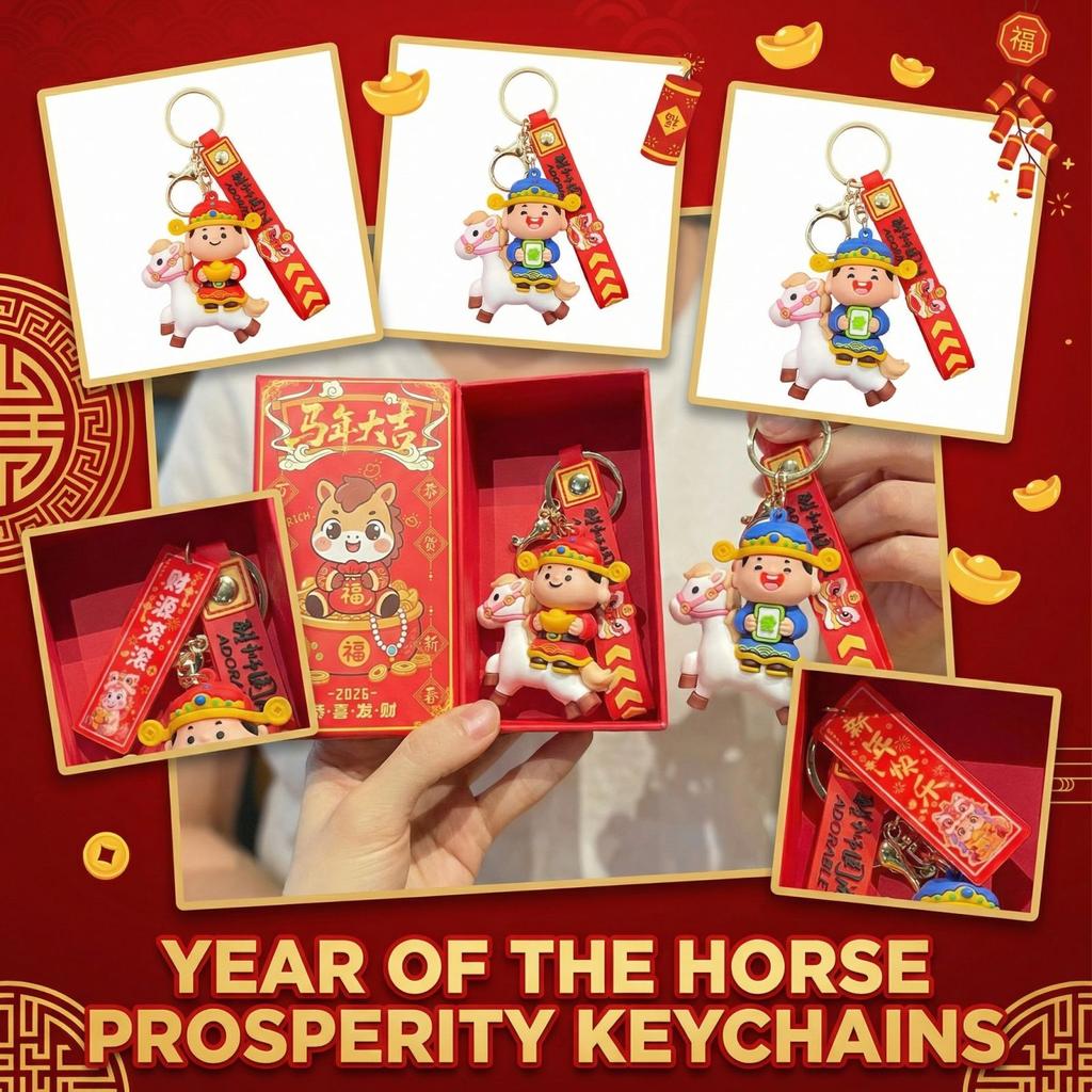 Horse Year Of Wealth Keychain Keychain