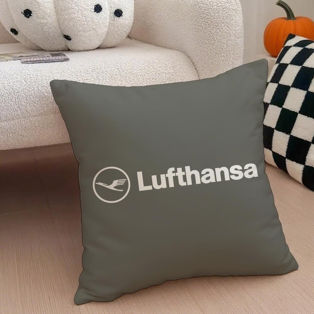 Classic German Airline Brand LLufthansa Cushion Cover Throw Pillow Cover Hidden Button Durable Polyester Chair Cushion