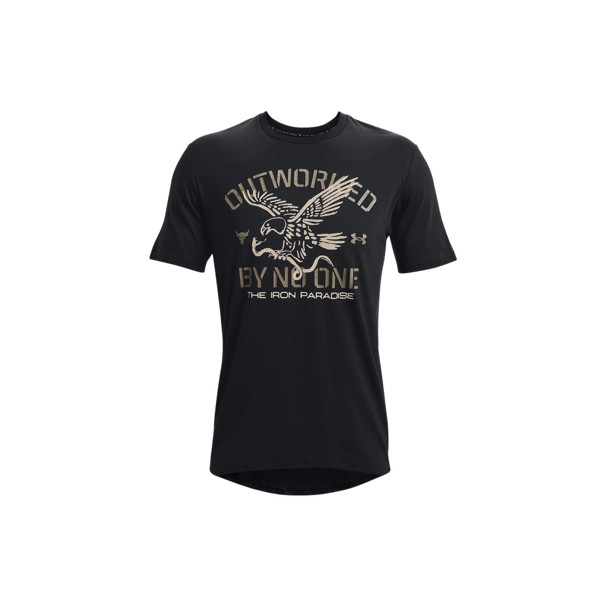 Under Armour Project Rock Outworked T-shirt Black Men s 1370490-001 M