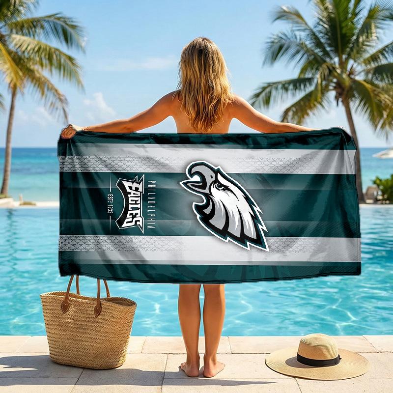 Philadelphia Eagles Fashion Beach Towel Portable Soft Quick Dry Towel For Swimming Camping Holiday Use