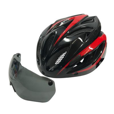 FOGLIA Cyklistická helma Červená se štítem Velikost nastavitelná Bezpečnost certifikována 57cm-62cm