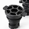 111116RC2B Black Automotive Oil Drain Closure with Two Opposing Grips, Recessed Center Drive, and Round Engineering Plastic Body