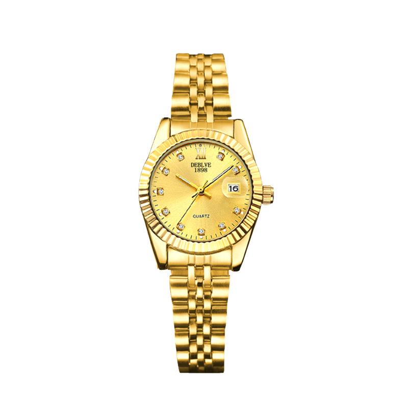 Reloj de Moda Clásico Versátil para Hombre con Correa de Acero, Movimiento No Mecánico, Función de Calendario y Diseño Unisex para Parejas.