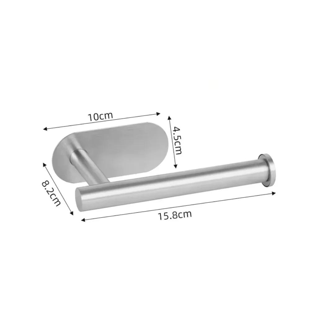 Stainless Steel Paper Towel Holder, Self-adhesive Kitchen, Paper Roll Holder, Bathroom, Non-punched, Extended Storage Shelf