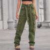 Women's Fashionable Solid Color Denim Pocket Workwear Casual Jeans