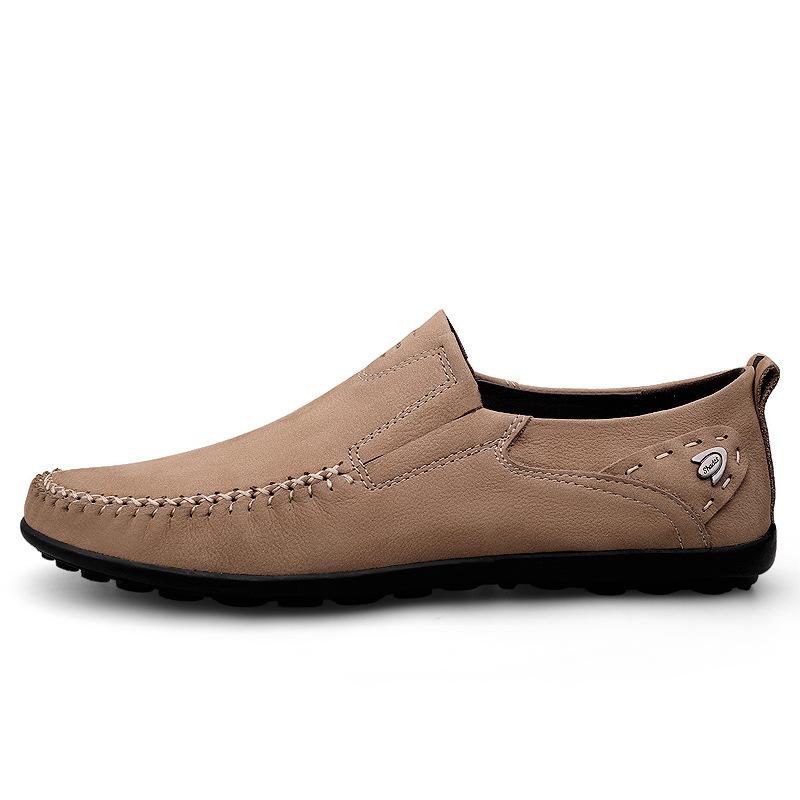 

Мужская обувь на одной педали, ленивые туфли Дуду, модная обувь из мягкой кожи, мягкая подошва, дышащая кожа, повседневная обувь, дышащая кожаная обувь 37 абрикосовый