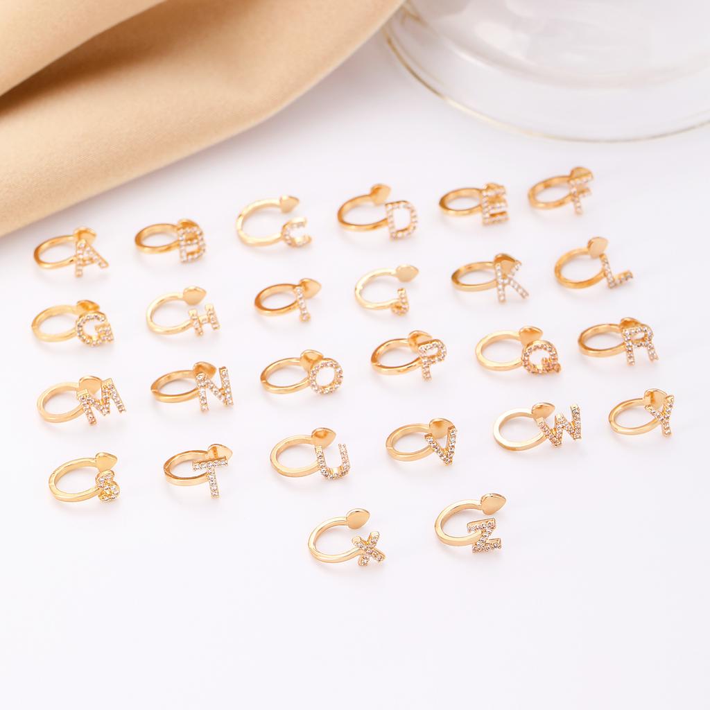 Advanced Temperament 26 English Letter Ear Clip Simple U No Ear Hole Earrings For Women
