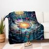 "Divine Harmony: Celestial Zodiac Art Print"Blanket Flannel Throw Blanket for Sofa, Bed, Travel, Camping, Office