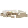 Ensemble de 13 pièces de canapés de jardin vidaXL avec coussins beige en rattan poly, Canapé 2 places de jardin vidaXL362846