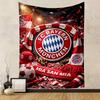 FC Bayern Logo Rot Weiß Fahnen Fußball Design Gemustertes Wandteppich für Schlafzimmer und Wohnzimmer Heimdekoration.
