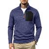 Men Casual Quarter Zip Fleece Sweatshirt Stand Collar Long Sleeve Pullover Outdoor Workout Daily Tops
