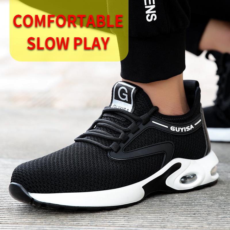 Fashion Steel Toe Safety Shoes Men Women Security Protection Work Shoes Lightweight Safety Boots Air Cushion Indestructible Shoes