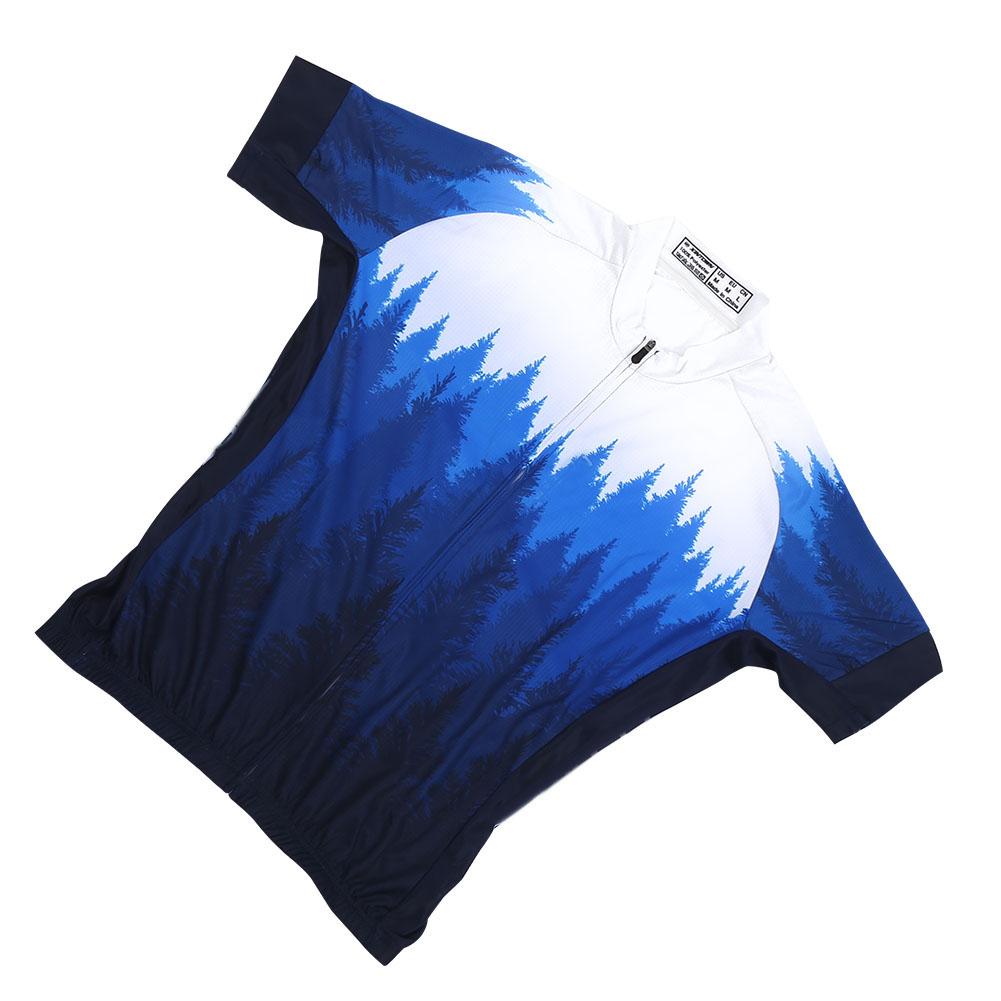 Man Male Tree Grain Blue Summer Outdoor Short Sleeve Bicycle Cycling Wear ClothesTree Grain Blue Short Sleeve XXXL
