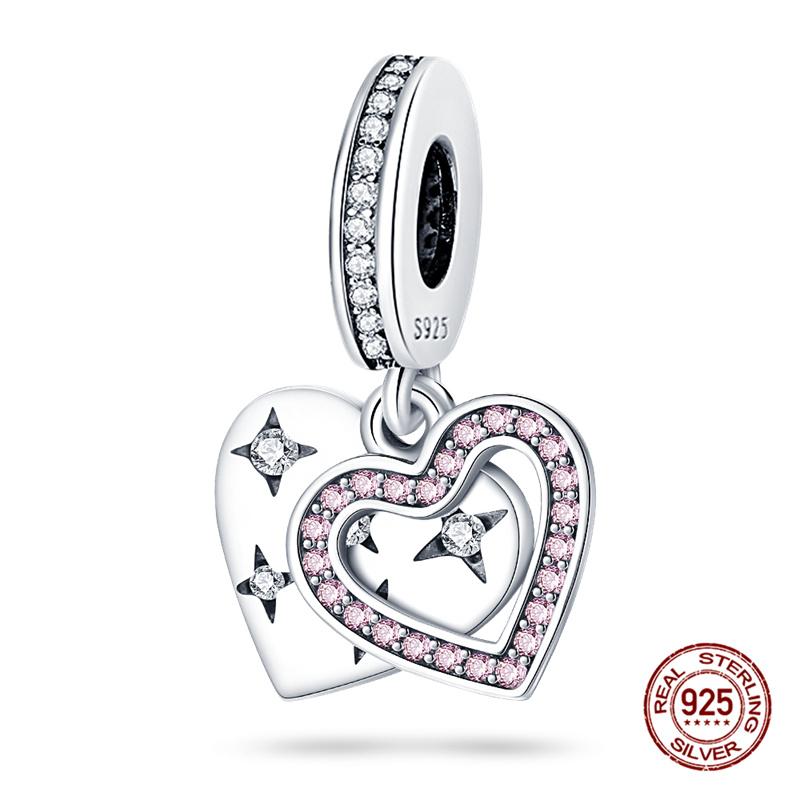 Original Charms Copper Heart-Shaped Infinity Charms Beads Fits 3Mm Original Bracelet Womens Diy Fine Jewelry Gifts