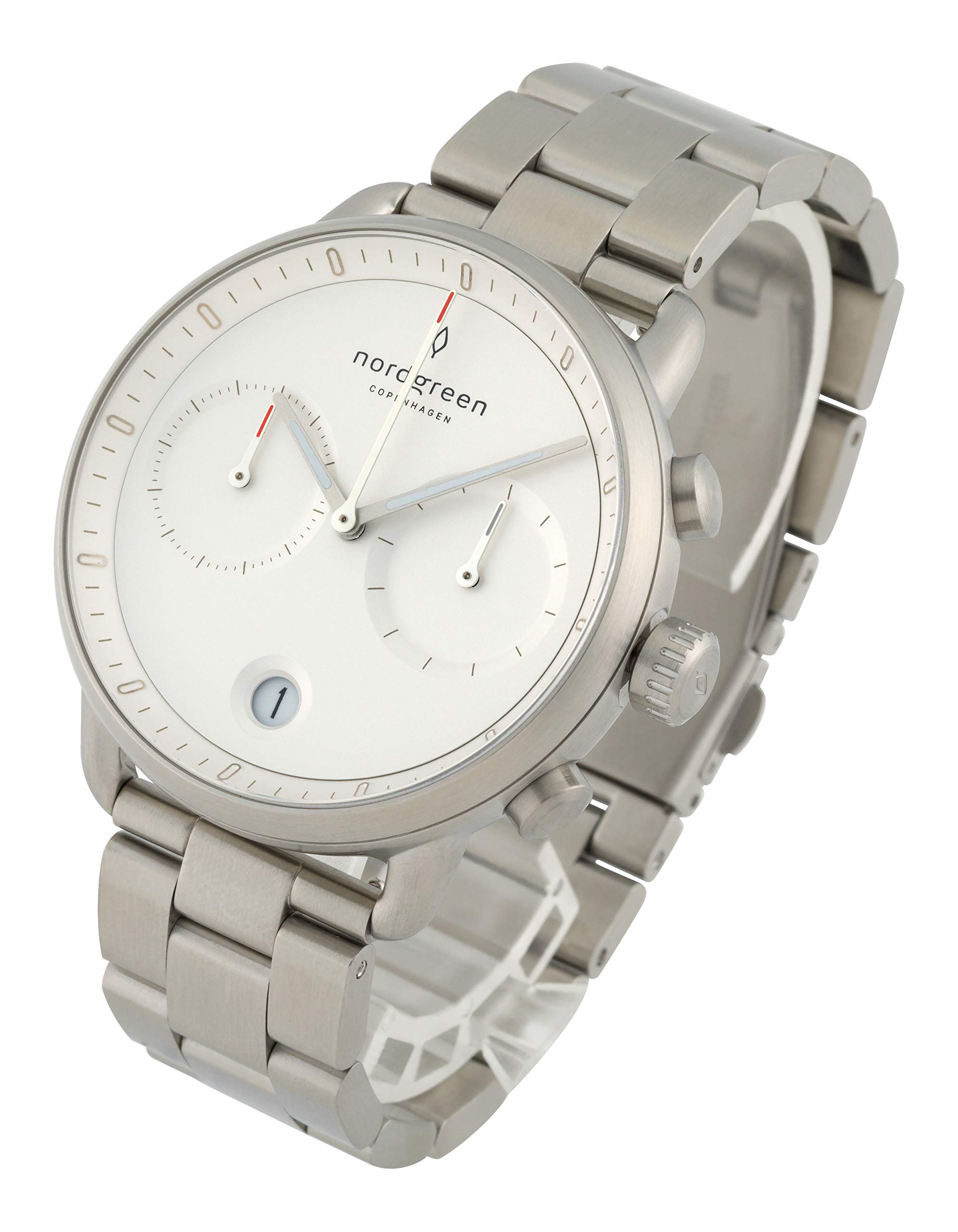 

Nordgreen PIONEER Watch 42mm Silver White Face 3 Link Metal Strap Scandinavian Design PI42SI3LSIXX Men s [Item]