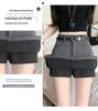 2025 Frühling/Sommer Damen High Waist Grau A-Linien Anzugrock mit schlankmachenden Sicherheits-Shorts