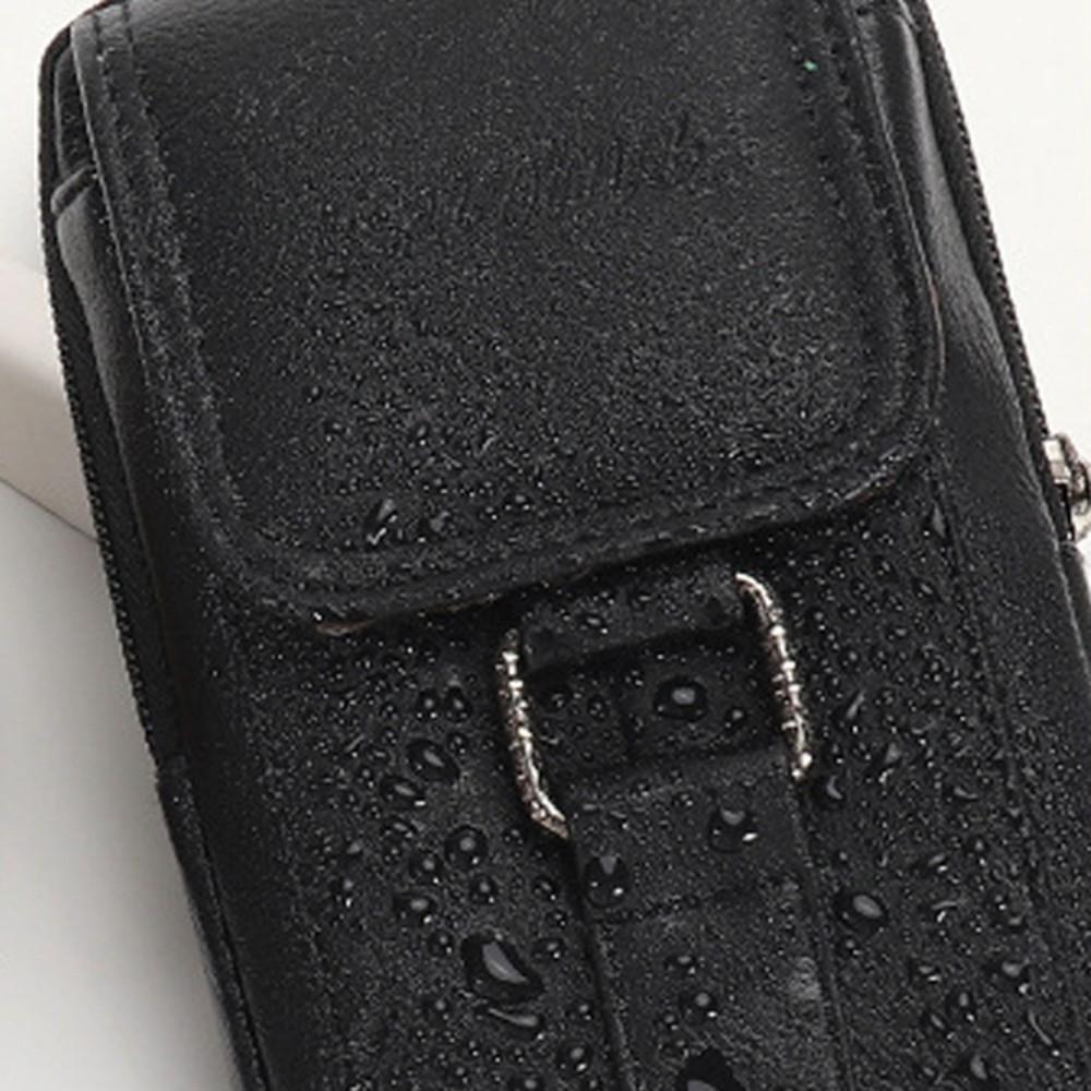 Double Layers Mobile Phone Pouch Large Capacity Phone Belt Hanging Pouch Phone Belt Clip Bag  Men
