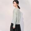 26mm Classic Round Neck Dark Pattern Jacquard Mulberry Silk Style T-shirt with Crown Wrinkle