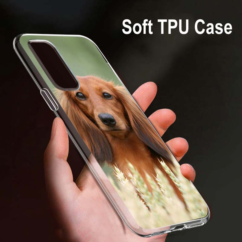 Dachshund Doberman Dog para OPPO Reno7 SE 6 5 ZF 4G 5G Find X2 X3 Neo Lite Pro Plus Capa de telefone transparente macia Coque