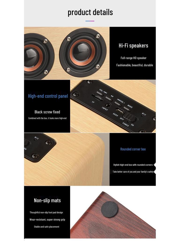 K5 Wooden Wireless Bluetooth Speaker - Home Audio Card-Playing Gift
