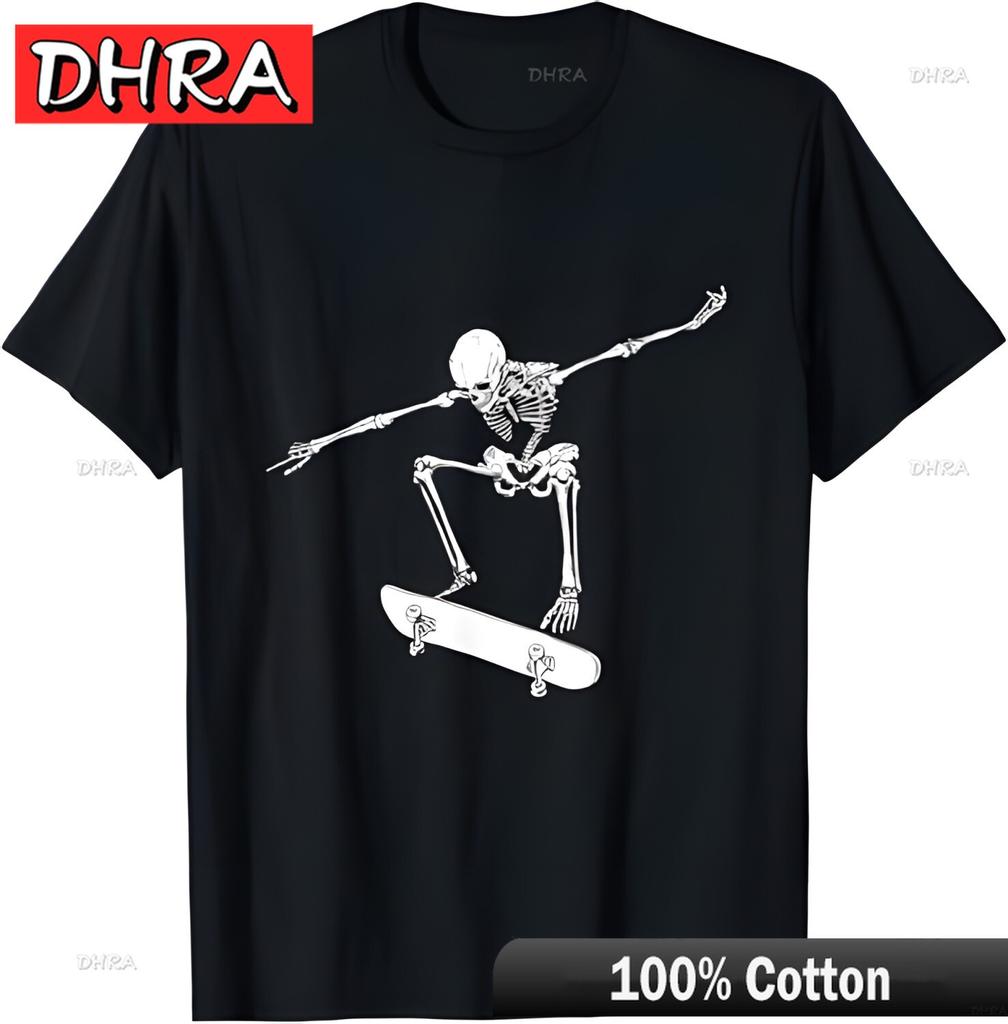 Halloween Skateboard Shirt Boy Skateboarding Unisex Skeleton TShirt Unique TShirts Tshirts for Gym Shirts Boys Camisetas Hombre