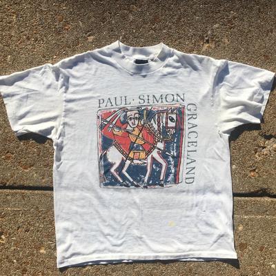 Vintage Koszulka Paul Simon Graceland Krótki Rękaw Biała Unisex S-4XL Koszulka Unisex