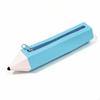 Zippered Silicone Pencil Case | PencilShaped Case, for School Blue