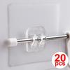 1-20PCS Hook Self Adhesive Transparent Strong Hooks Wall Hanging Holder Kitchen Bathroom Organizer Shelf Hooks Multi-Purpose