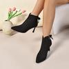 Elegant Women's High-Heeled Shoes, Solid Color Fabric Upper & Lining, Comfortable TPR Sole, Zipper Closure, All-Season, Plain Toe