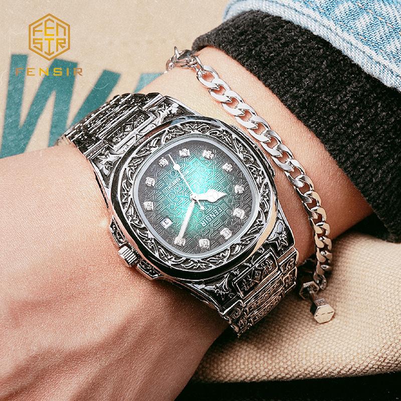 Men's Unique Luxury Retro Steel Strap Design Watches 2025 Unusual Sport Waterproof Watch For Man WristWatch Clock Reloj Hombre
