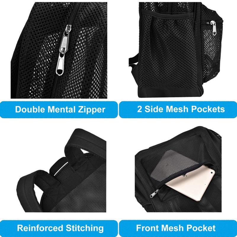 Beach Mesh Transparent Backpack Swim Bag