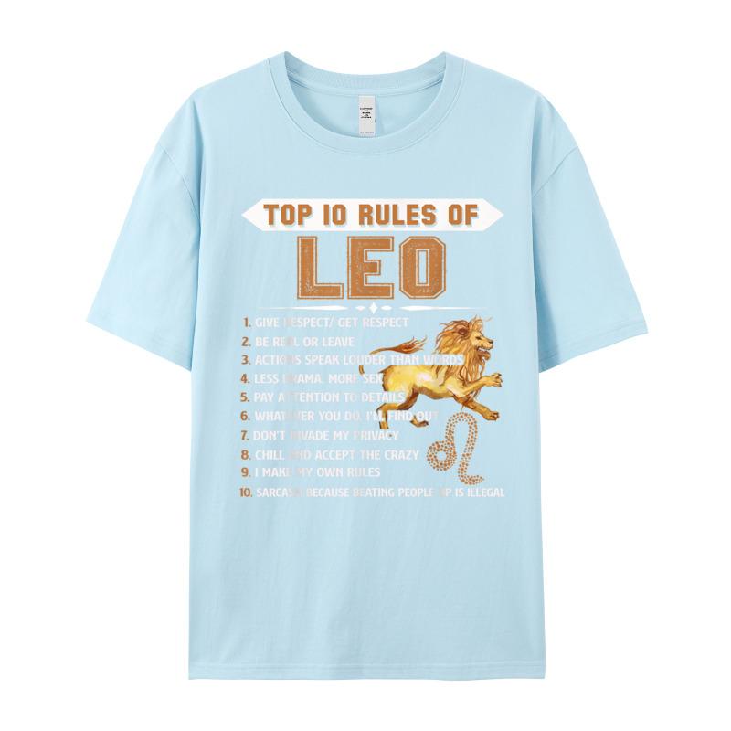 Leo Zodiac Birthday Gift Top Lovers Day Cotton Crewneck Tops Tees Short Sleeve Graphic Tees Latest Birthday T Shirts