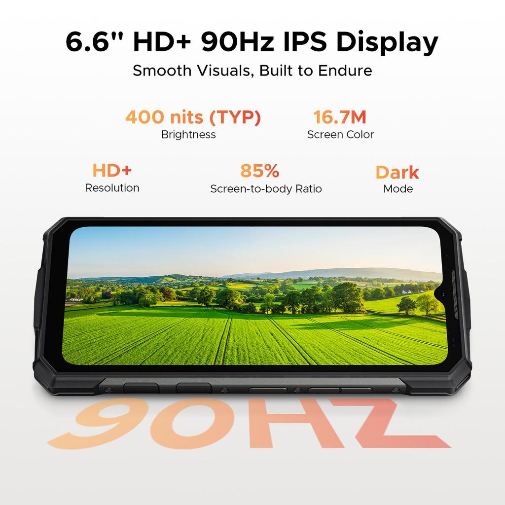 DOOGEE Fire 7 Rugged Smartphone 5G, Android 15, 13000mAh/18W, 16GB+256GB/2TB, 6.6” HD+ 90Hz Octa-Core Android Phone, 64MP+16MP