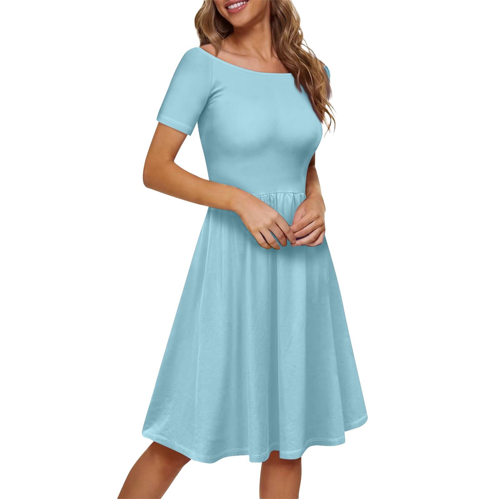 Женское платье с коротким рукавом реглан с круглым вырезом и большим вырезом с открытыми — фото 14