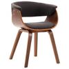 Day and Night - Day and Night Dining Chair Curved Wood and Gray Fabric