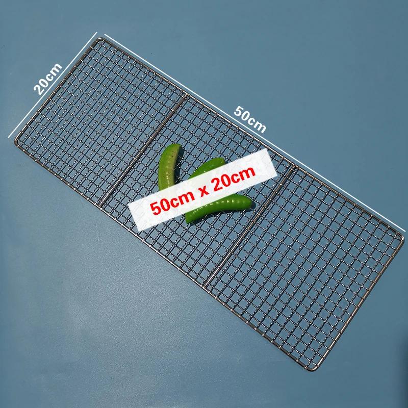 304 Edelstahlnetz BBQ-Grill Antihaft-Grillmatte Gitter rechteckig BBQ-Grill Grillnetz Grillnetz Grillwerkzeuge-B