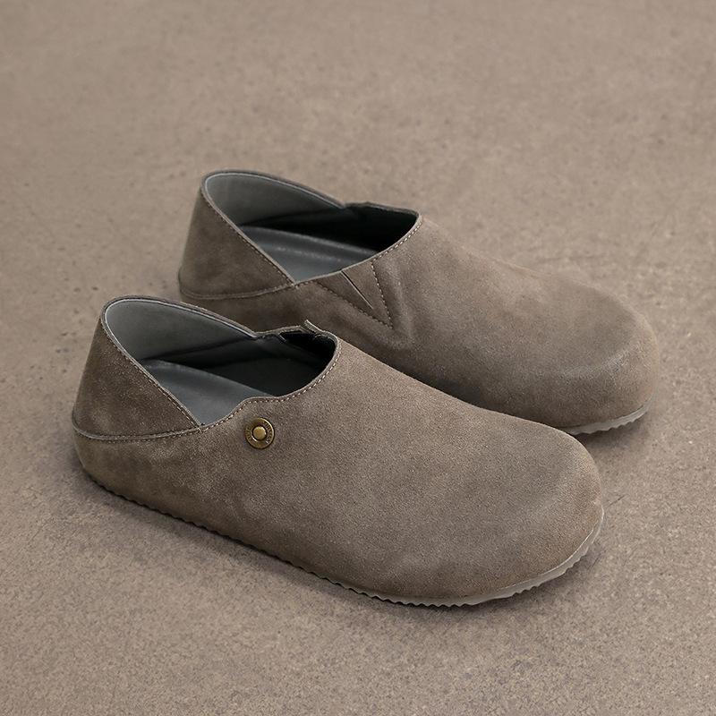 

Нові універсальні ледачі туфлі Birkenstocks зі шкіри, м якою підошвою, повсякденні, низькі, повністю закриті капці 43 хакі